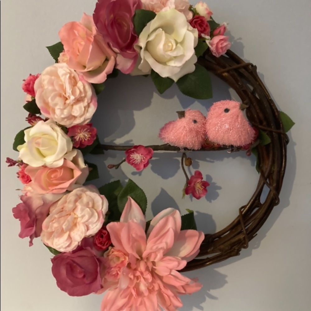 love birds wreath handmade one of a kind